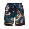 thumbnail image 4 of Lsque Mens Swim Trunks Artistic Starry Sky Moon Book Pattern - Bathing Suit Compression Liner - Beach Swim Shorts Swimwear - (S-3XL) - Stretch Quick Dry -3X-Large, 4 of 9