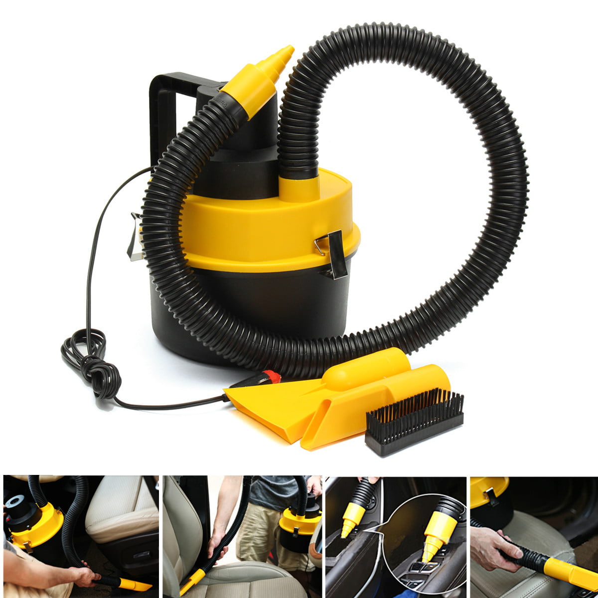 AMZFDC Wet Dry Vac Vacuum Cleaner 12V Wet Dry Vac Vacuum Cleaner Inflator Portable Turbo Hand Held for Car Small Shop Vacuum Cleaner 