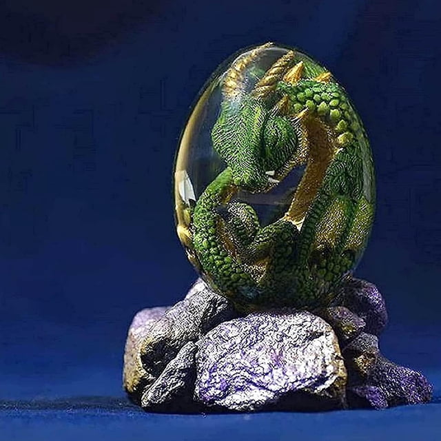 Huevo de dragón de resina transparente de cristal Drogon, 1 pieza