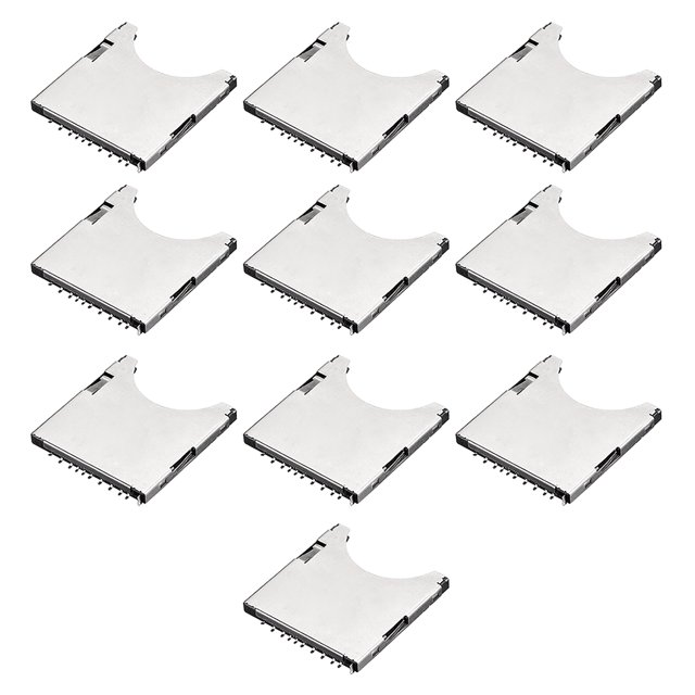 Unique Bargains SD Memory Card Socket Holder Spring Loaded Push Type 10 Pin 10pcs