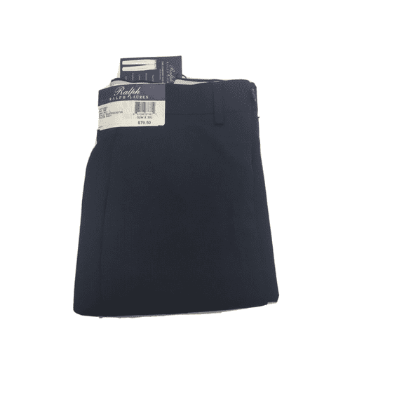 Ralph Lauren Men Slim Fit, Flat Front, Checked Navy Dress Pants 32X30