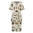 thumbnail image 3 of Vestido holgado con 2 bolsillos para mujer ropa femenina traje de verano, 3 of 6