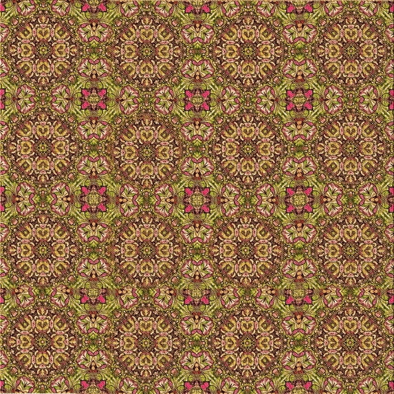 Ahgly Company Indoor Square Patterned Saffron Red Area Rugs, 5' Square