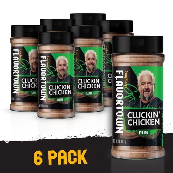 (6 pack) Flavortown Cluckin' Chicken Rub, 4 oz