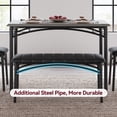 thumbnail image 5 of FOLDLIFE Dining Table Set for 4, Kitchen Table with Upholstered Bench and 2 Chairs, Kitchen Table and Chairs Set, Grey, 5 of 7