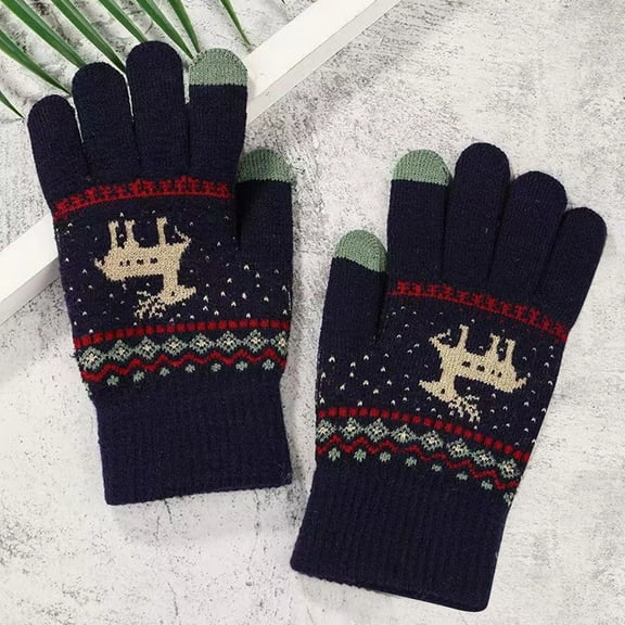 Dxzfnsa Winter Gloves for Women Warm Wool Touch Screen Ladies Windproof Thermal Knit Fleece Lined Gloves for Cold Weather Gift for Women Christmas Gifts