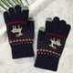thumbnail image 1 of Guantes de invierno para mujer, cálidos, con estampado táctil, de punto, medianos y largos, de acrílico, 1 of 3