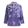 thumbnail image 3 of JUSLIO Button-Up Womens Blouses Relaxed Fit Graphic Shirts Tops Irregular Print Long sleeve Collar Shirts Tops Purple 2XL, 3 of 5
