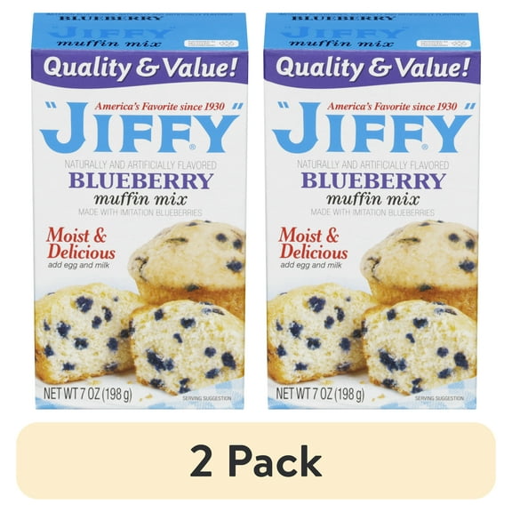 (2 pack) "JIFFY" Blueberry Muffin Mix, 7 oz Box