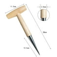 thumbnail image 3 of Hand Dibber,Garden Dibbler,Stainless Steel Sow Dibbler with Wood Handle, Garden Hole Punch Dibbler Tool for Planting Seeds & Bulbs, Hand Held Bulb Planter for Planting Flowers Tulips, Daffodils,2PC, 3 of 7