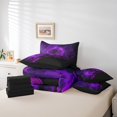 thumbnail image 5 of Purple Rose Floral 7 Pcs Comforter Set Full,Ombre Rose Black Gray Bedding Set,Valentine'S Day Bed in a Bag,Trippy Botanical Flower Blossom Sheet Set Romantic Bedroom Decor, 5 of 5