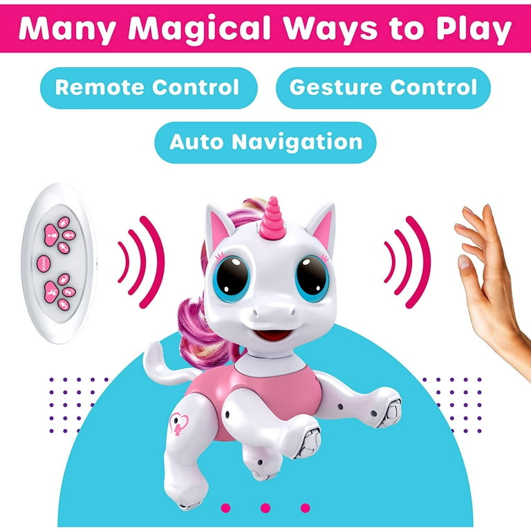 Power Your Fun 2pk Remote Controlled Electronic Robot Pet Unicorn