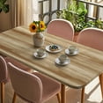 thumbnail image 3 of Light Brown Wood Grain Table Cloths for 4 Foot Rectangle Tables, Western Farmhouse Barn Door Patio Waterproof Elastic Fitted Tablecloths, Washable Rectangular Table Cover for Camping, 3 of 8
