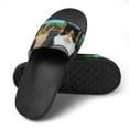 thumbnail image 4 of GZHJMY Stylish Slides for Women Men, The Multi Colored Cat Is Driving A Red Car Soft Flexible Slip-on Sandals Slippers, 4 of 7
