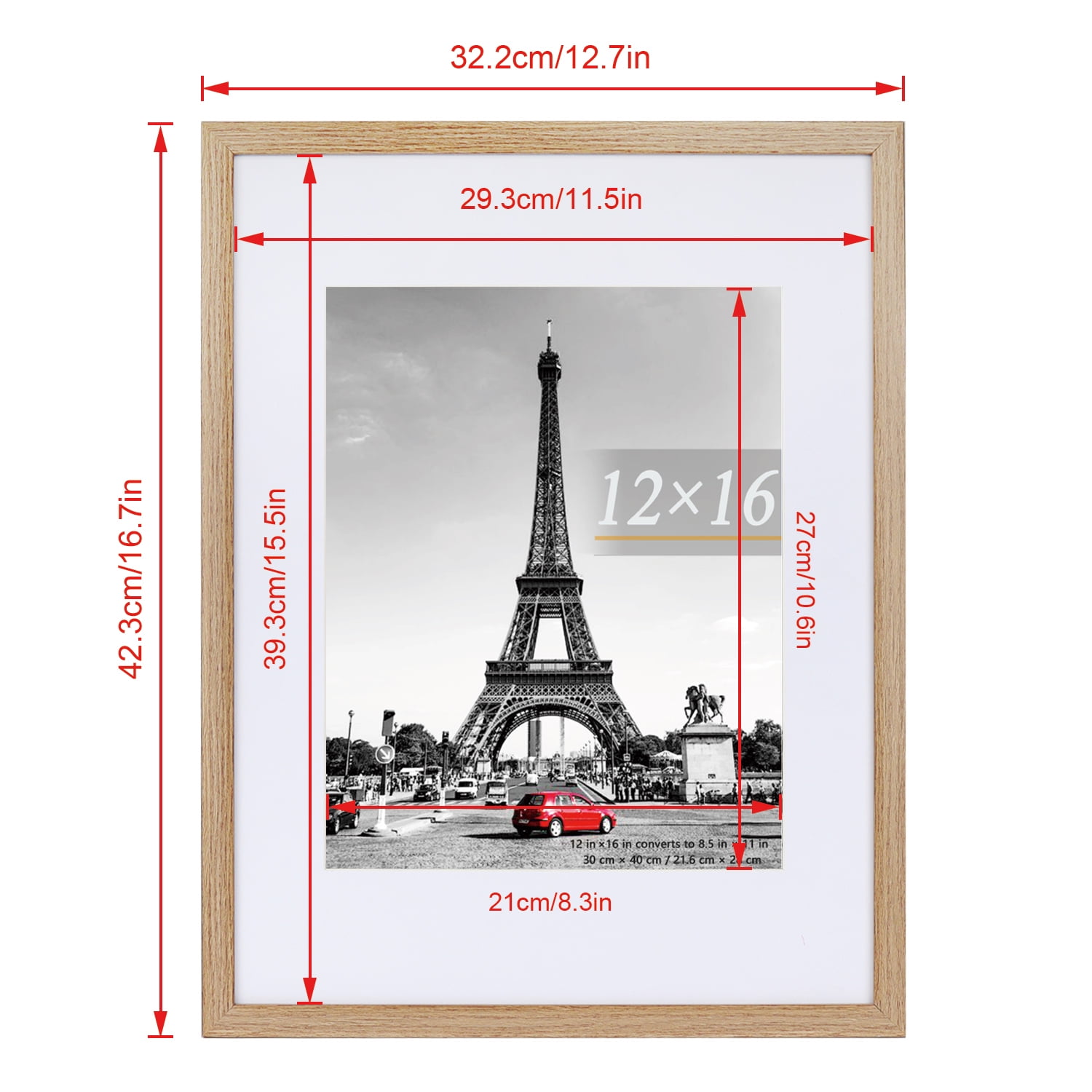 Scholartree 5-in-1 Contemporary Gallery Picture Frame Set, 12 x 16 Wall Picture Frames, Brown