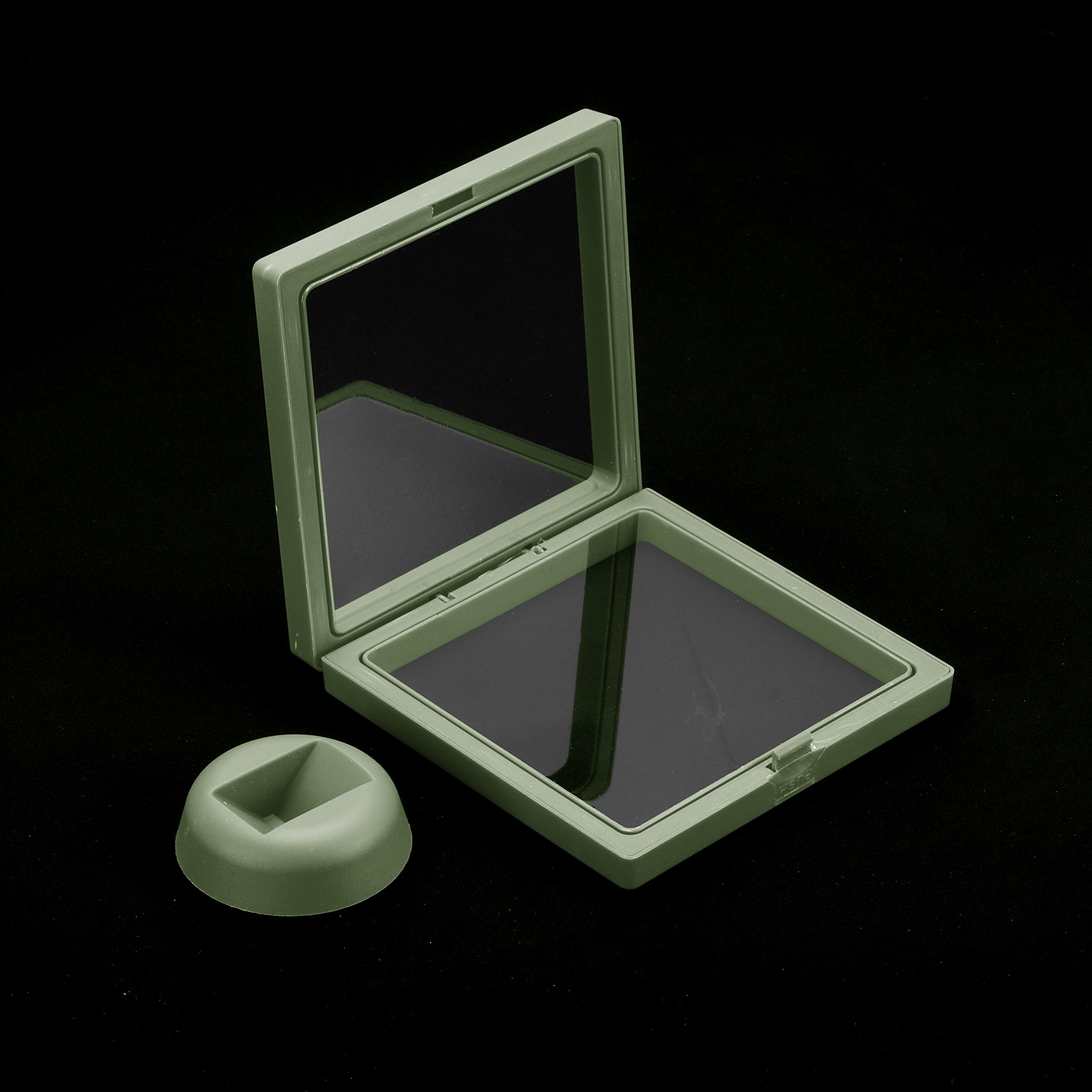 Unique Bargains 4Pcs Floating Frame Display Holder Stand 4.33" x 4.33" x 0.8" Light Green