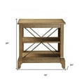 thumbnail image 5 of Rustic Light Oak End Table with X-Bar Detail, 5 of 5