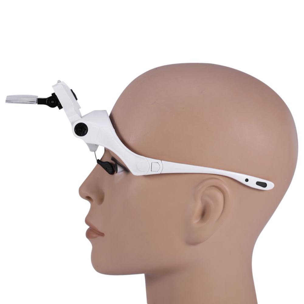 Ashata 5 Lens Headset Magnifier With LED Lights Hand Free Magnifying