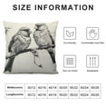 thumbnail image 6 of Nawypu  Two Little Bird Black and White Sparrows Square Couch Sofa Cushion Covers 2pcs Forest Wildlife Birds Tree Branches Decorative Pillows for Couch Bed Living Room Car, 6 of 6