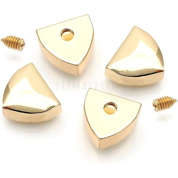 CRAFTME STUDIO 3/8 Inch Belt Tip with Screw Zipper Tip Webbing Strap End Caps for DIY Sewing and Craft, 4 Pack (Gold) SC31