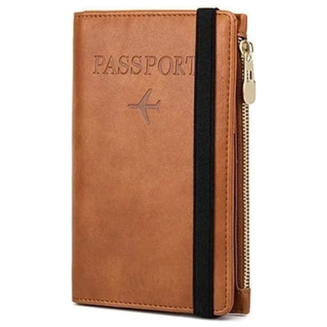 Fiudx Cartera de Cuero, Tarjetero con Bloqueo Rfid, Organizador de Documentos de Viaje, Diseño Compacto y Delgado, Práctico para Llevar, Regalo Elegante para Hombres y Mujeres, Disponible En Varios C