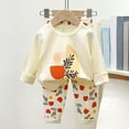 thumbnail image 2 of Xyant Toddler Girls Pajamas Long Sleeve Crew Neck Cartoon Printing Top and Pants Pjs Set 2 Piece Sleepwear Boys Pajamas (White,3-4 Years), 2 of 4
