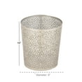 thumbnail image 4 of CosmoLiving by Cosmopolitan 9" x 10" Silver Metal Floral Small Waste Bin with Laser Carved Design, 1-Piece, 4 of 7