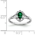 thumbnail image 3 of Sterling Silver Rhodium-Plated Created Emerald & Diam. Ring (Size 6) Made In India qbr22may-6, 3 of 5