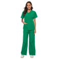 thumbnail image 2 of Puntoco Mujeres Manga Corta V-Cuello tops+Pantalones Enfermería Trabajo Uniforme Conjunto Traje Liquidación Puntoco Puntoco-7206, 2 of 9