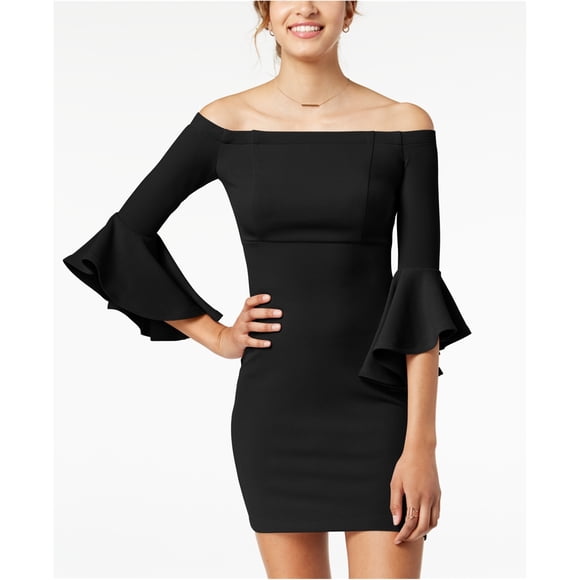 Vestido liso Teeze Me Off-Shoulder Negro 9