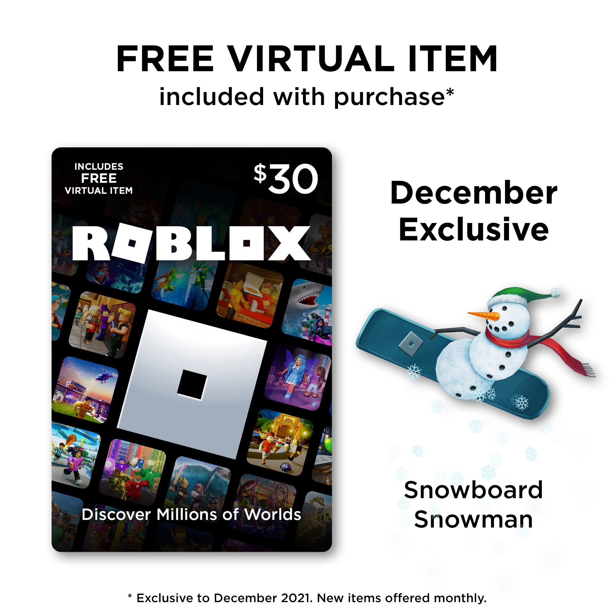 Roblox 30 Digital Gift Card [Includes Exclusive Virtual Item] [Digital Download]