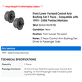 thumbnail image 2 of Front Lower Forward Control Arm Bushing Set 2 Piece - Compatible with 1999 - 2006 Pontiac Montana 2000 2001 2002 2003 2004 2005, 2 of 2