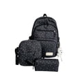 thumbnail image 2 of 2026 New Large Capacity Backpack Retro Bags Sports Travel Backpack College Bag with Pendant,Fashionable, Casual for School, Travel, Hiking, Gym, Daily，Three-piece set, Black, 2 of 5