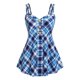 thumbnail image 1 of Top Sin Mangas a Cuadros de Talla Grande Rosegal  Camisetas sin mangas de talla grande, 1 of 5