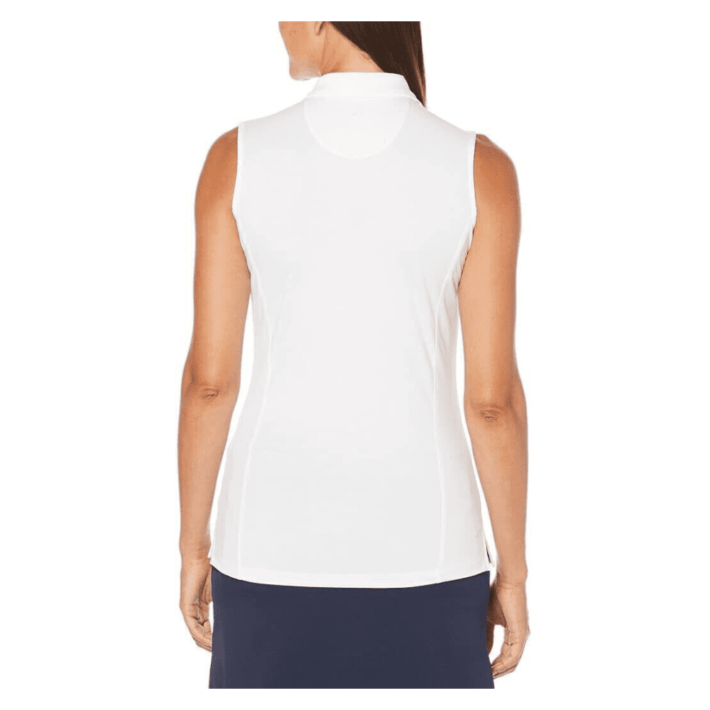 Callaway Women's Plus Size Sleeveless Golf Polo, Bright White 2X