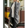 thumbnail image 4 of Doublju Womens Long Dolman Sleeve Open Front Round Shape Waffle Cardigan, 4 of 5