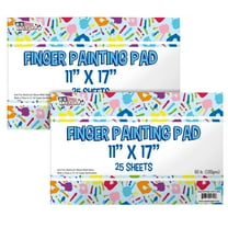 Large 11" x 17" Finger Painting Paper Pad - 25 Sheets 60lb (100gsm) Acid Free (Pack of 2 Pads)