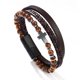 thumbnail image 1 of Pulsera de piel multicapa para hombre Tiger Eye Bead, 1 of 2