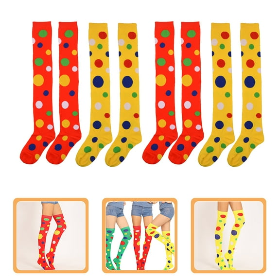 MLINS 2 Pairs Leg Warmer Socks Costume Clown Stockings Cosplay Socks Miss 53x18cm