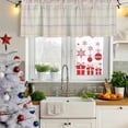 thumbnail image 5 of 2 Pack Valances for Window, Colorful Geometric Plaid Short Curtains for Kitchen Bedroom Living Room, Simple Vintage Grid Beige Rod Pocket Small Window Treatment Valance Drapes 42 x 18 Inch, 5 of 8