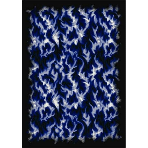 Inferno Blue 7 ft.8 in. x 10 ft.9 in.  WearOn Nylon Machine Tufted- Cut Pile Whimsy Rug