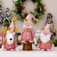 thumbnail image 2 of Adorno navideño de Papá Noel, muñeco de nieve, reno, gnomo, postura sentada, color rosa, decoración navideña para el hogar, Navidad 2024, 2 of 5