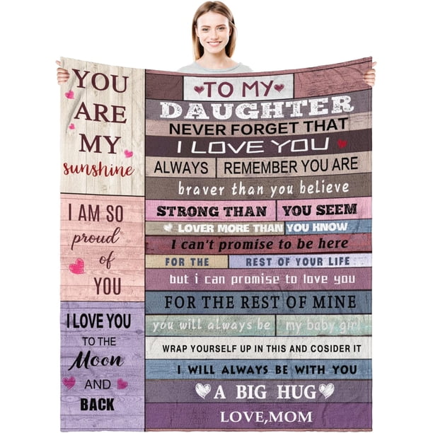 LHSHID Daughter Throw Blanket Birthday Gifts Daughter Gifts from Mom or Dad Fleece Blanket Bed Blankets and Throws for Girls Kids 60"x80"