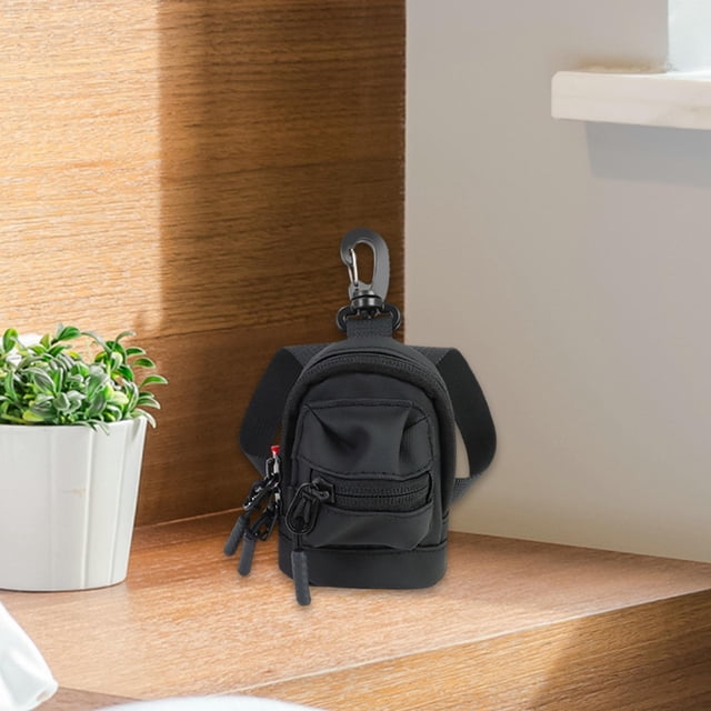 Mochila de moda portátil, bolsa de pecho, bolsa de almacenamiento informal con correa larga, colgante de monedero, organizador para acampar al aire Negro shamjiam Mini billetera