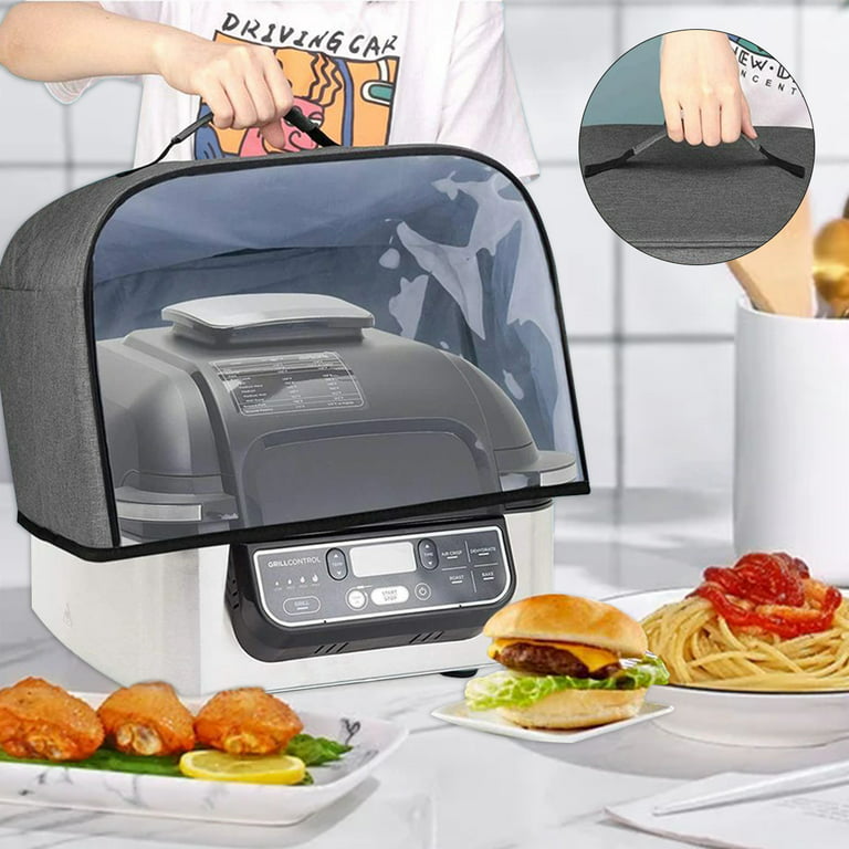 Retrok Dust Cover Compatible with Ninja Foodi Grill AG301 AG302 AG400 Air  Fryer Cover with Storage Pockets Waterproof Clear Front Panel Household