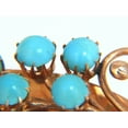 thumbnail image 3 of 1940's PERSIAN TURQUOISE LEAF PIN HANDMADE 14KT ROSE GOLD, 3 of 6