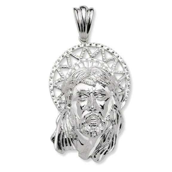 Large Jesus Head .925 Sterling Silver pendant