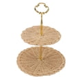 thumbnail image 3 of Rattan Serving Standing Trays, Woven Fruit Tray Multipurpose 2 Tier  For Party For Wedding, 3 of 8