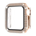 thumbnail image 1 of For Apple Watch Case 44mm Series 6/5/4/SE with Tempered Glass Screen Protector, Double Bling Case Crystal Diamonds Rhinestone Bumper Overall Hard PC Slim Protective Cover For iWatch 44mm, 1 of 6