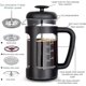 thumbnail image 2 of French Press Coffee Tea Maker Borosilicate Glass Soft Grip Handle Black for Coffee 12 oz (350 ml), 2 of 5